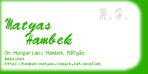 matyas hambek business card